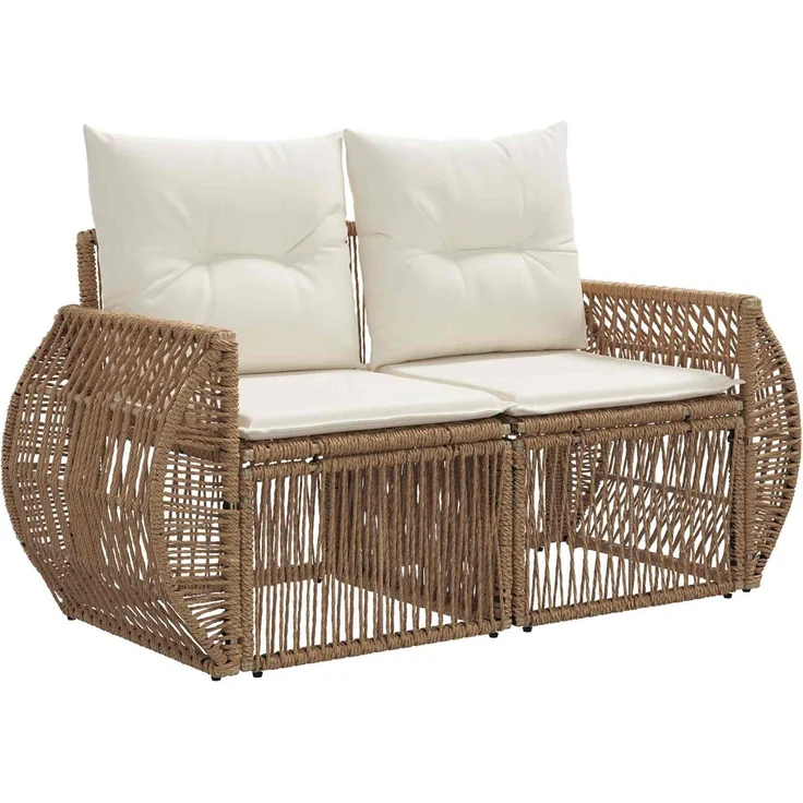 vidaXL Gartensofa-set 6 stk. Beige und Cremeweiß 100 x 55 x 73 cm 3436923 – Bild 3