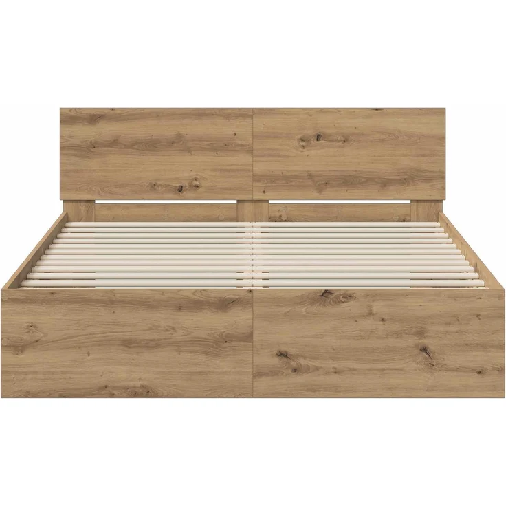 vidaXL Bettgestell mit Kopfteil Artisan-Eiche 140 x 200 cm 3445775 – Bild 4