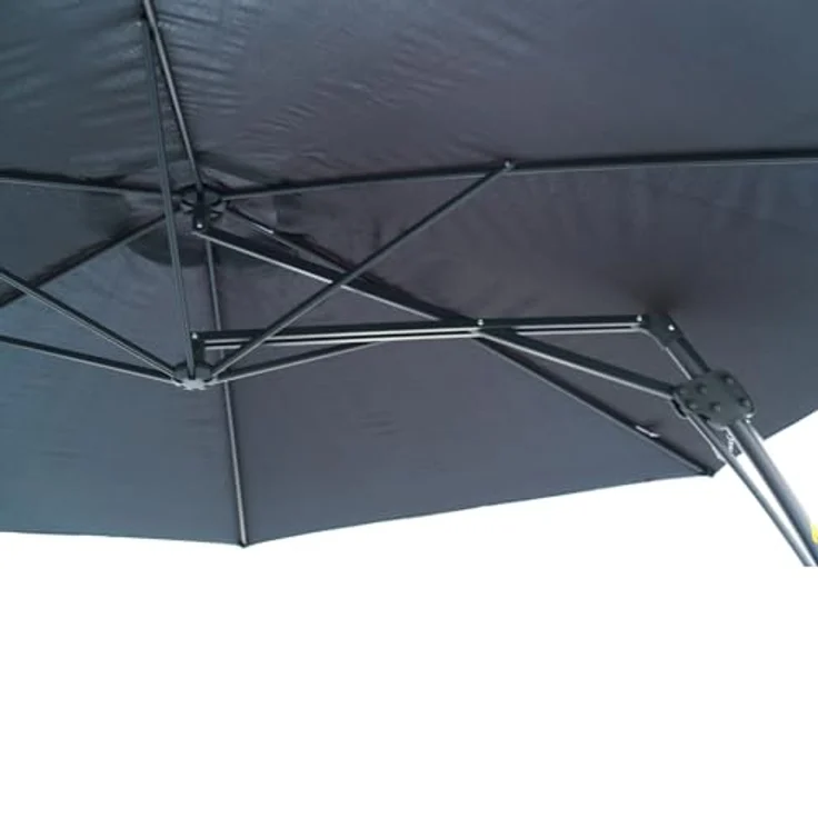 Mojawo Easy Push-Up Ampelschirm, Gartenschirm Anthrazit Ø3,50m mit stabiler Stahlkonstruktion und wetterfestem Polyesterbezug – Bild 4