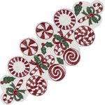 Alpha Living Home Weihnachtstischläufer 33x91,4 cm Candy Perlen Tischläufer Tischmatten für Küchentisch Home Decor Matte für Ernte, Hochzeit, Party Dekoration Rot/Grün/Weiß
