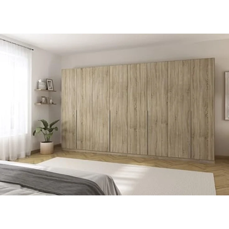 Rauch Möbel Alabama, Kleiderschrank für Schlafzimmer, Kinderzimmer, Wohnzimmer, Garderobe, Flur, 8-türig, mit Zubehör Basic, Farbe Eiche Sonoma, Holz, Breite 360 cm – Bild 2