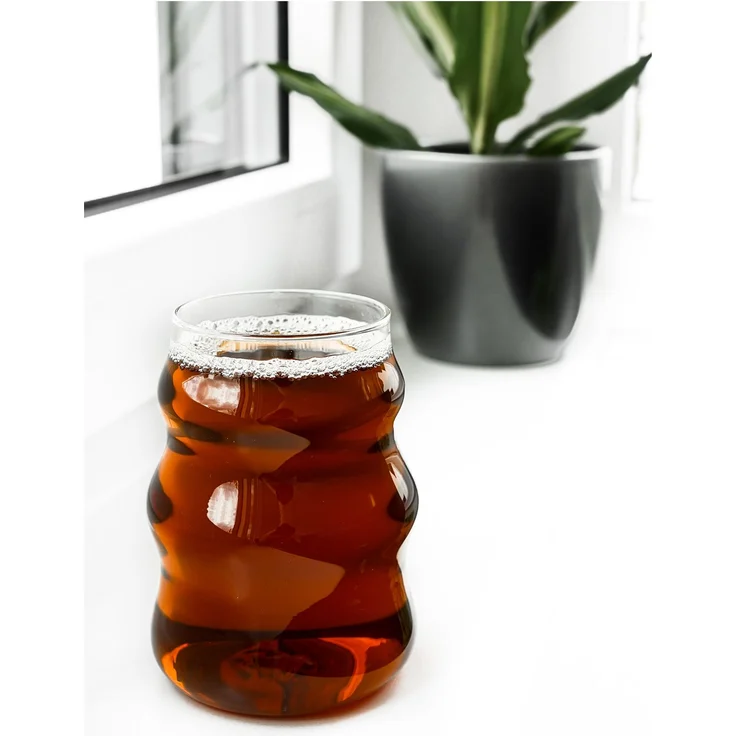 Mulex 2-Teilig Glas Wave Style Gläser Getränkebecher Cocktail- 500 ml – Bild 4