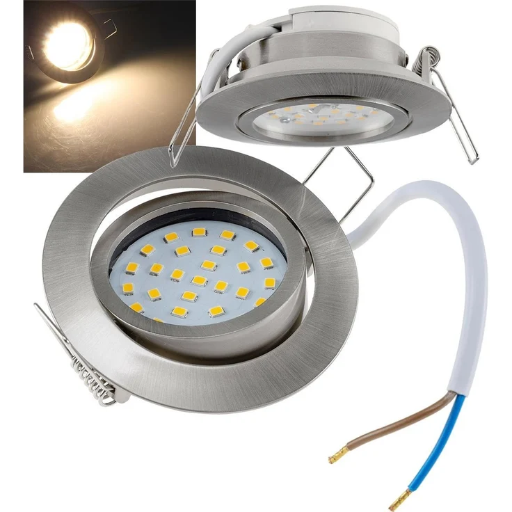 LED-Einbauleuchte "Flat-32dim" warmweiß80x32mm, 5W, 590lm, Edelstahl gebürstet – Bild 1
