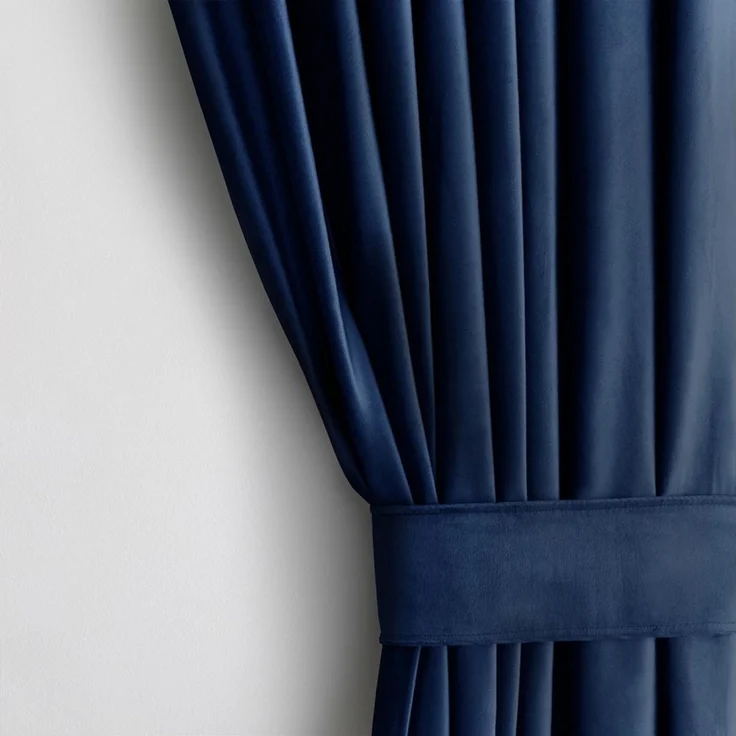 Restilo Gardine Gardine Multifunktionsband Kräuselband Vorhang Verdunkelnd Samt Textil (1 St), Kräuselband, verdunkelnd, Samt Textilien, mit Raffhalter – Bild 1