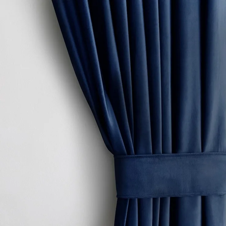 Restilo Gardine Gardine Multifunktionsband Kräuselband Vorhang Verdunkelnd Samt Textil (1 St), Kräuselband, verdunkelnd, Samt Textilien, mit Raffhalter