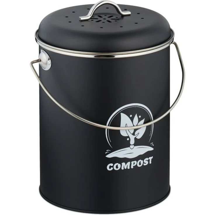 Relaxdays Komposteimer mit Geruchsfilter 5,5 Liter – Bild 1
