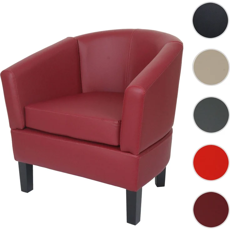 Lounge-Sessel HWC-O17, Sessel Clubsessel Cocktailsessel, FSC®-zertifiziert Kunstleder ~ bordeaux – Bild 9