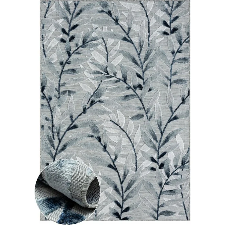 Wohnando Teppich MY-RUG Outdoor-Teppich "Laurel II" 160x100 cm, grau, rechteckig, Höhe: 8 mm, mit floralem Hoch-Tief-Design, für draußen – Bild 2
