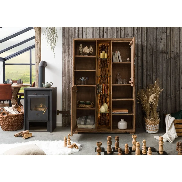 Schrank Akazie 118x40x180 natur lackiert BARK #101 – Bild 3
