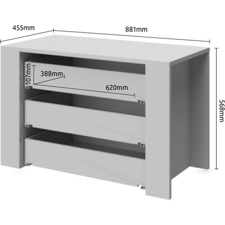 Places of Style Schubladeneinsatz Piano, Gala, für die Fachbreite 88cm (FSC®-zertifizierter Holzwerkstoff), 3 Schubladen mit Soft-Close-Funktion – Bild 2