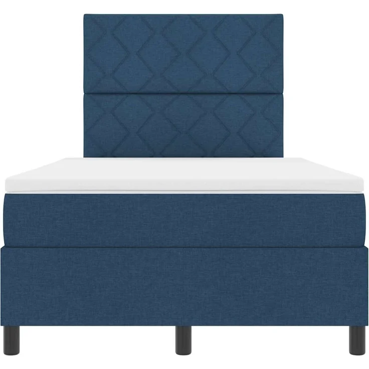 vidaXL Boxspringbett mit LED-Lichtleisten Blau 120 x 200 cm Stoff 3342941 – Bild 8