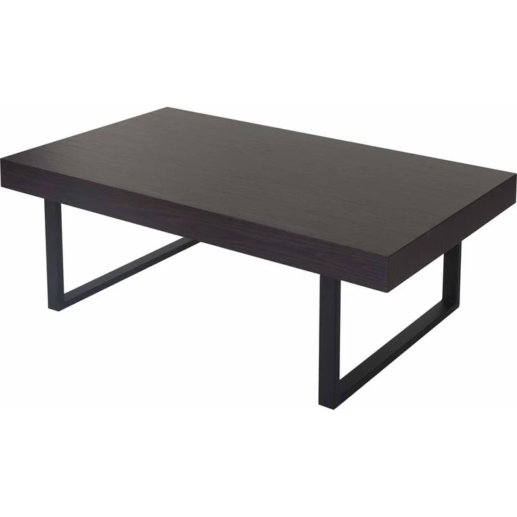 MCW Couchtisch Wenge, 110x40x60 cm, Holz mit stabilen Metallfüßen und verstellbaren Kunststoffschrauben, pflegeleichte Oberfläche