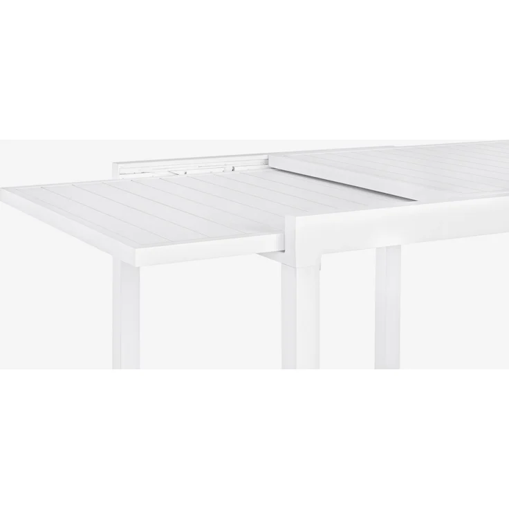 Gartenesstisch Pelagius aus Aluminium, ausziehbar und wetterfest, modern, weiß, für 2–4 Personen – Bild 5