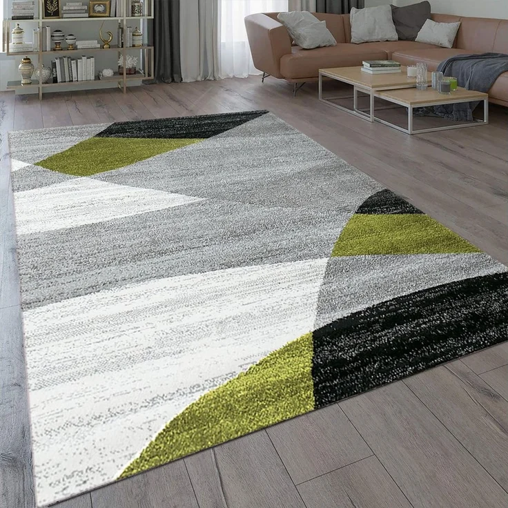 Vimoda Läufer Wohnzimmer Teppich Kurzflor, geometrisches Look, Rechteckig, Höhe: 5 mm, Läufer Moderner Meliert Muster für Küche und Schlafzimmer – Bild 2