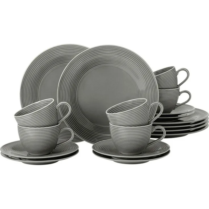 Seltmann Weiden Beat Color Glaze Kaffeeservice 18-teilig - Perlgrau