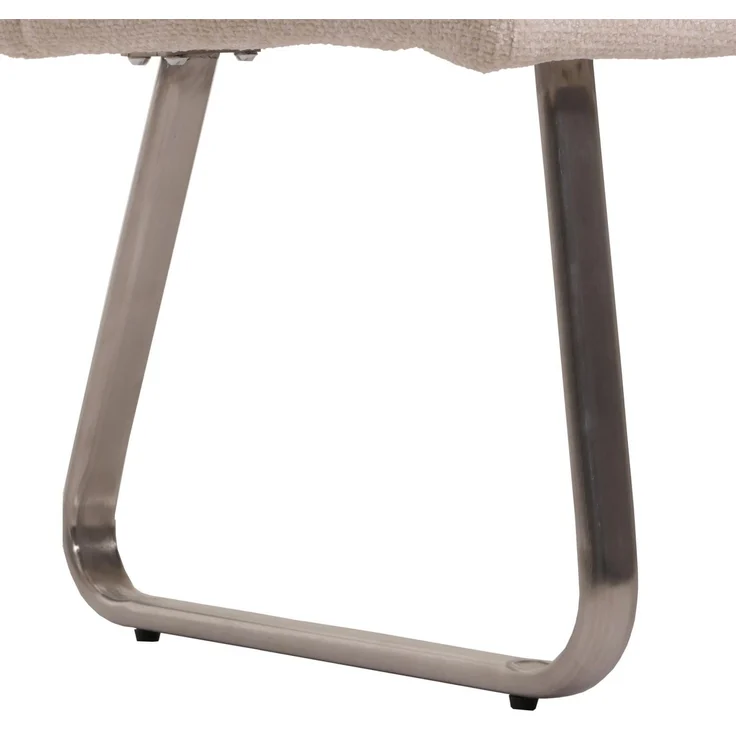 Sitzbank HWC-G55, Esszimmerbank Bank, Edelstahl gebürstet Stoff/Textil Chenille Öko-Tex, 180cm ~ creme – Bild 7