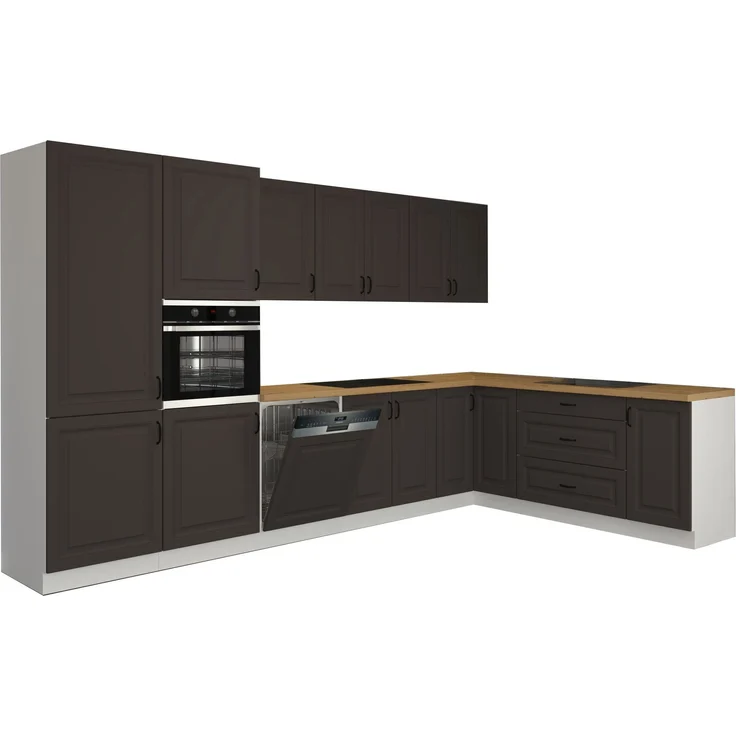 Landhaus Küche Stilo Grau 350x210cm Küchenzeile Einbauküche Eckküche Winkelküche – Bild 11