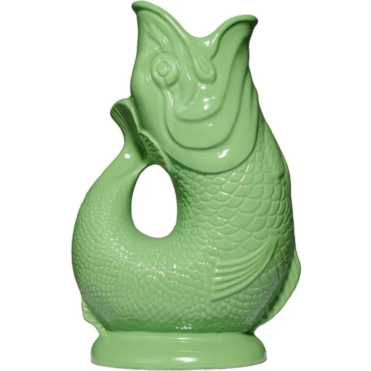 Gluckigluck Wasserkaraffe, (Original Gluggle Jug aus England), mit Gluckergeräusch, handgefertigt, ikonisches Fisch-Design, 1,2 L