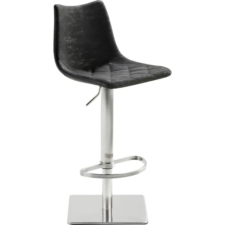 Livetastic Barhocker Schwarz, drehbar, abwischbar, Holz-Metall-Kombination, 43x85-110x50 cm