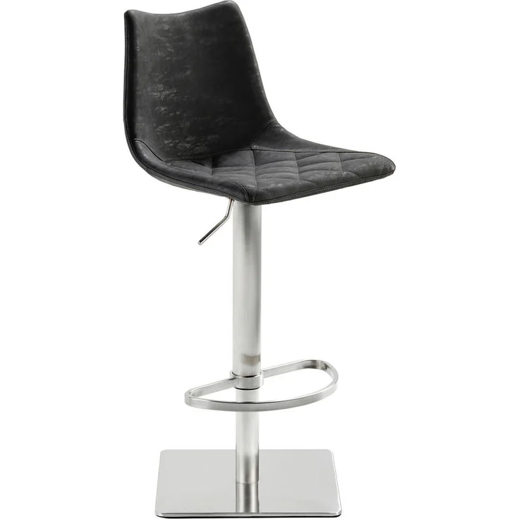 Livetastic Barhocker Schwarz, drehbar, abwischbar, Holz-Metall-Kombination, 43x85-110x50 cm