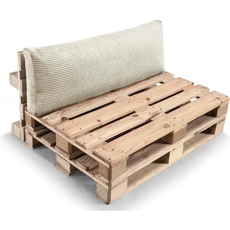 Gutekissen® Palettenkissen Gerippte Kissen mit Reißverschluss, Palettenauflagen Sitzkissen Rückenlehne Gerippt PWL (Eckkissen 60x40, Beige)