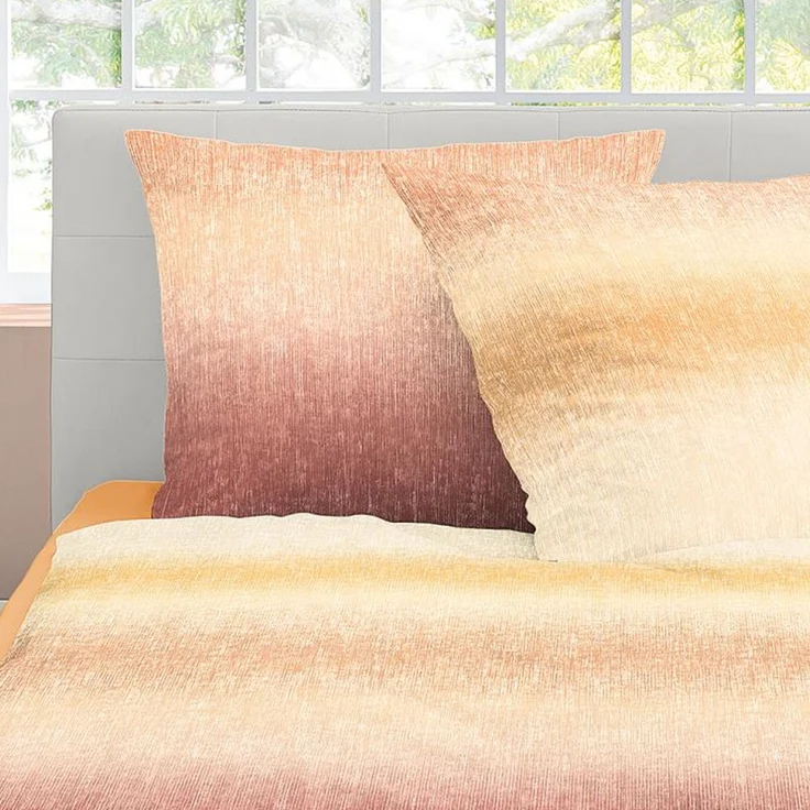 Irisette Biber Bettwäsche Koala 8205-50 Streifen kupfer orange 135x200 – Bild 3