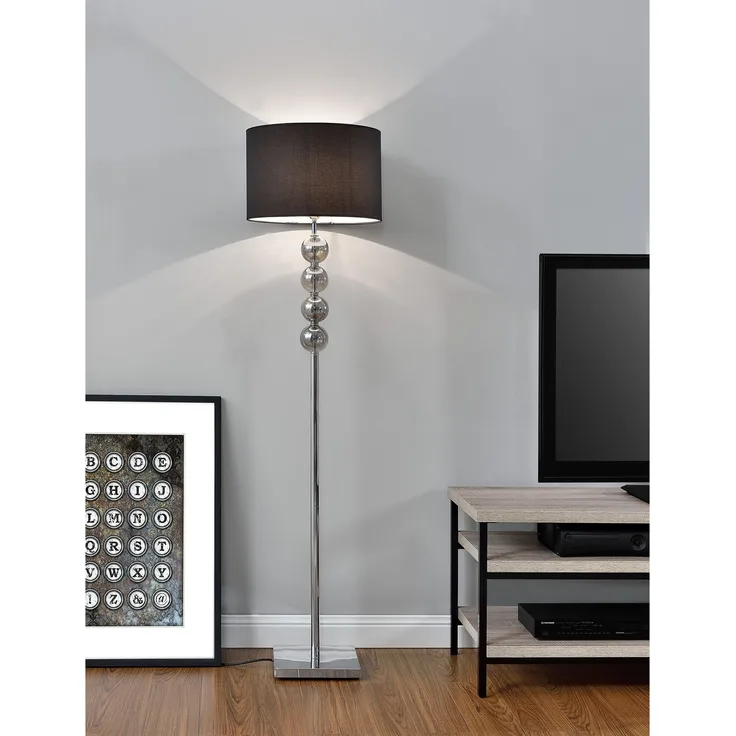 Stehleuchte Spheridern 1x E27 Ø 37,5 x 155 cm Chrom/Schwarz lux. pro