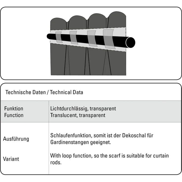GARDINIA Gardine GRS Schal Zen Silence mit Gardinenband, (1 St), blickdicht, blickdicht, Kunststoff, Stoff aus 50 % recyceltes Polyester – Bild 2