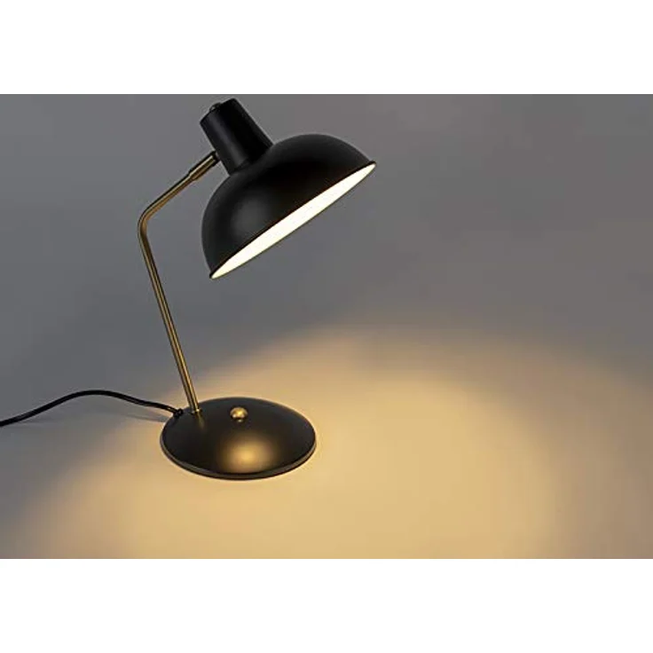 QAZQA Milou Tischlampe, Modern Retro in Schwarz mit Bronze, E14 Fassung, dimmbar, Metall, Höhe 38 cm – Bild 9