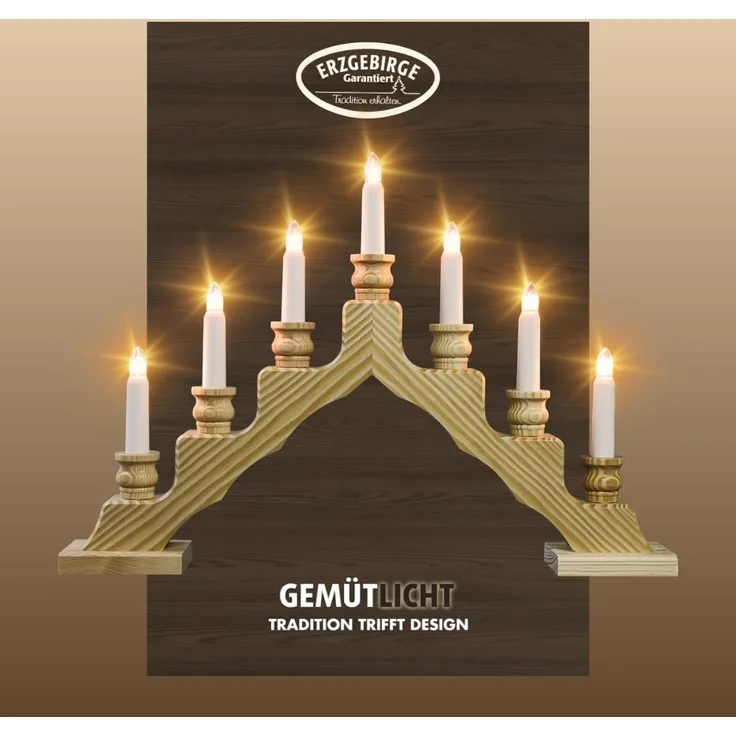 Weigla Lichterbogen Schwede, Weihnachtsdeko, Made in Germany (1-tlg), 7-flammig