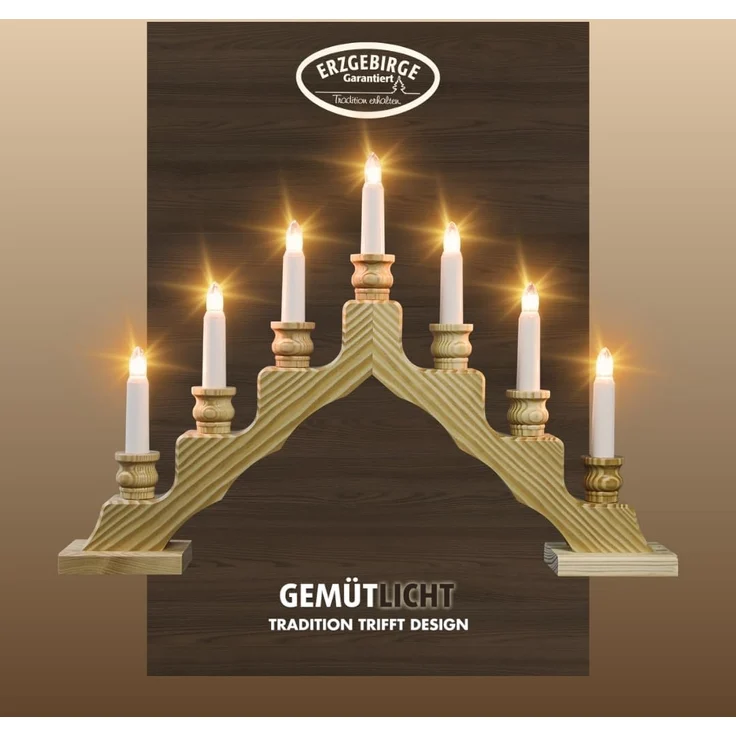 Weigla Lichterbogen Schwede, Weihnachtsdeko, Made in Germany (1-tlg), 7-flammig
