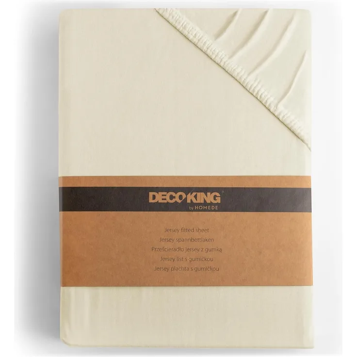 DecoKing Spannbettlaken 100x200 120x200 cm 100% gekämmte Baumwolle Beige Spannbetttücher Jersey Boxspringbett Amber 100x200 120x200