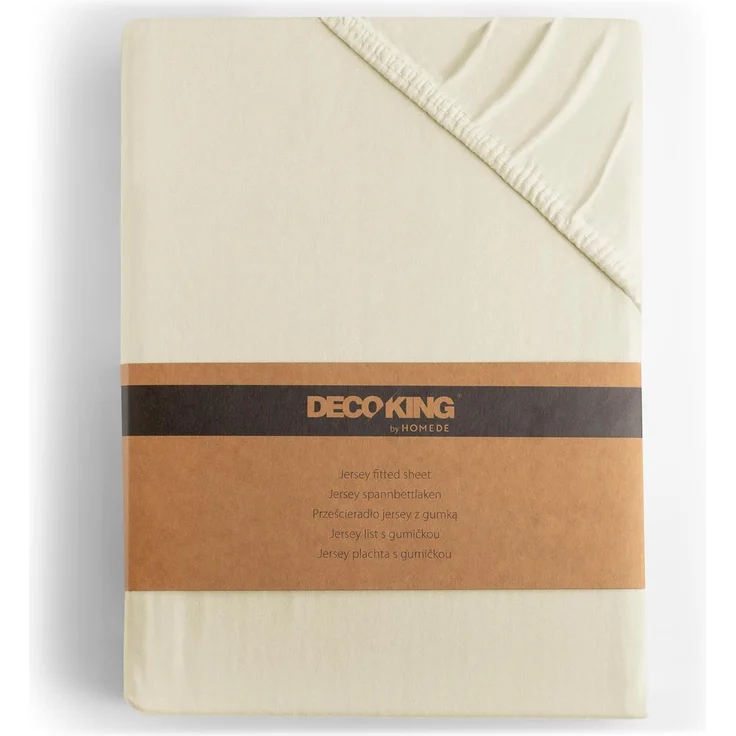 DecoKing Spannbettlaken 100x200 120x200 cm 100% gekämmte Baumwolle Beige Spannbetttücher Jersey Boxspringbett Amber 100x200 120x200 – Bild 1