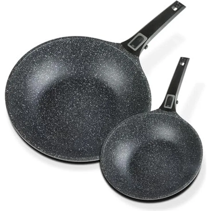 GSW Pfannen-Set Easy Click, Aluminiumguss (Set, 2-tlg, 1x Bratpfanne Ø 20 cm, 1x Bratpfanne Ø 28 cm), Induktion