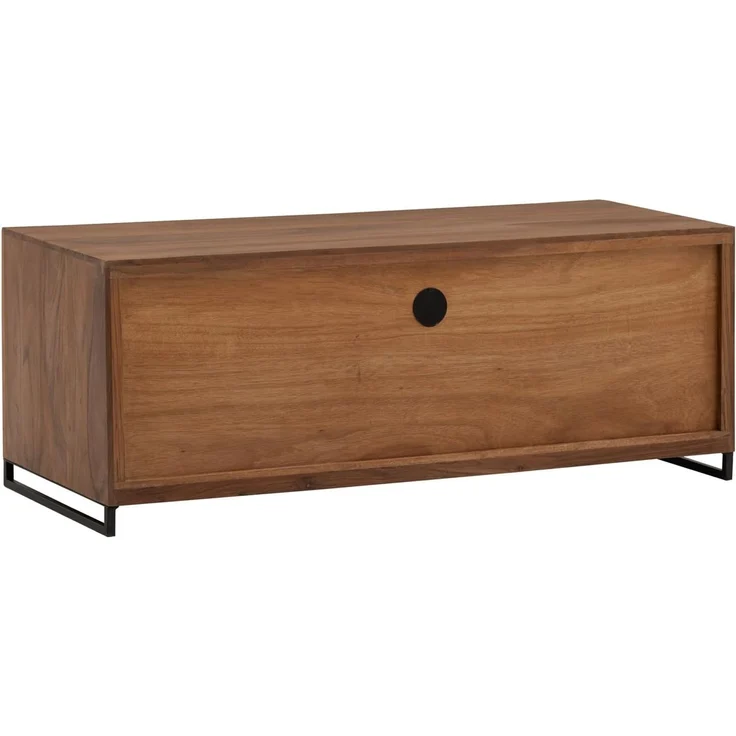 TV-Bank Lowboard 120 cm Massivholz Akazie braun Woodkings Maddox TV-Board Fernsehbank Fernsehtisch Holzbank mit Stauraum 120x45x45 cm – Bild 5