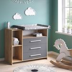 Wickelkommode Oskar Anthrazit/Sonoma 113 x 100 cm Vicco