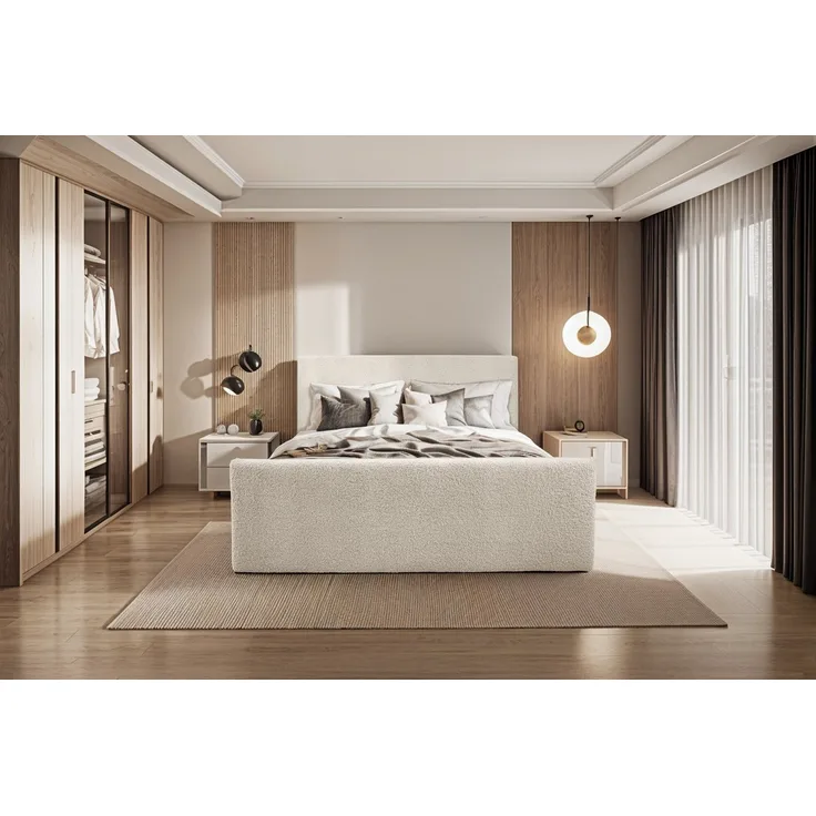 Kaiser Möbel Boxspringbett mit bettkasten und topper LAMM stoff Sven, Bettkasten und Topper und Materatze, mehrere Größen, viele Farben