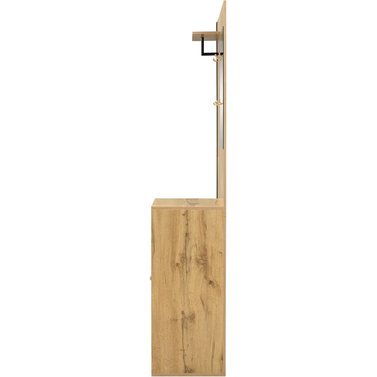 Flurgarderobe 115 x 37 x 185 cm mit Sitzbank,Spiegel, Kleiderstange,verstellbaren Regalen,Soft-Close – Bild 9