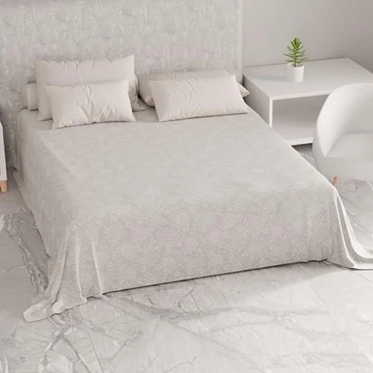 PETTI Artigiani Italiani - Tagesdecke für Einzelbett, Frühling und Sommer, leichte Decke für Einzelbett, Bettdecke, Spitze, Rosen, Taupé, 100% Made in Italy – Bild 3