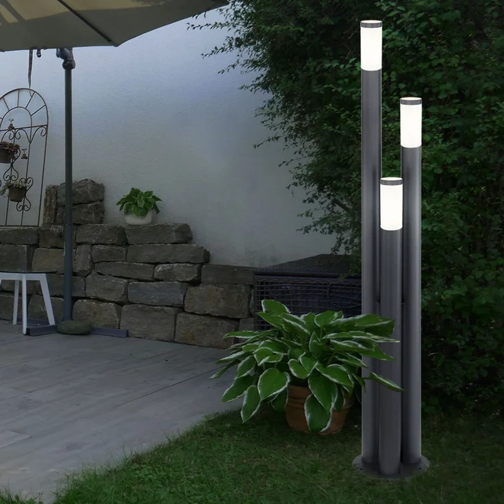 RGB LED Stehleuchte, Edelstahl, anthrazit, App-Steuerung – Bild 5