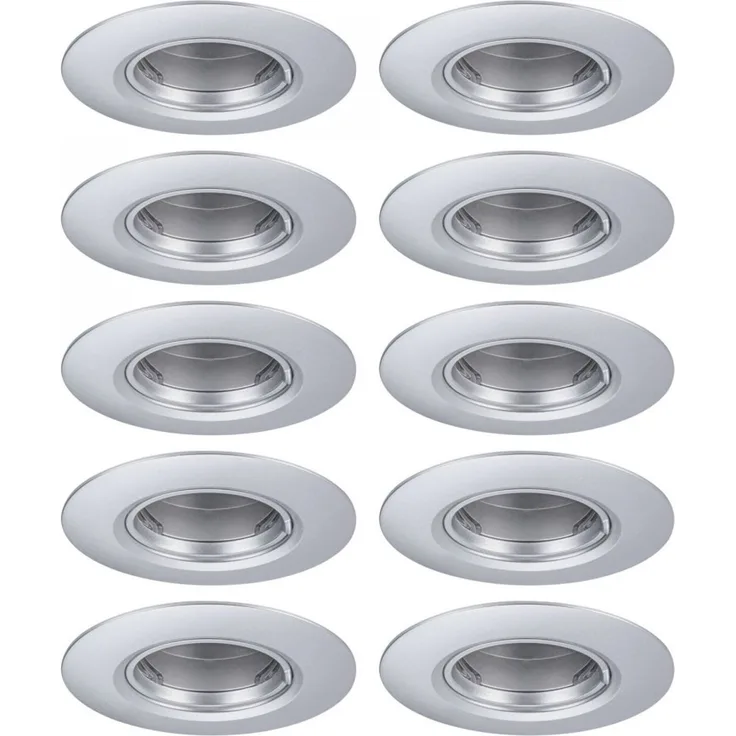 Paulmann 92119 Einbauleuchte rund 90mm 10er-Set Chrom starr