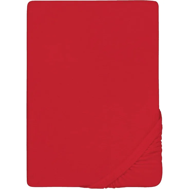 biberna Frottee-Stretch-Spannbetttuch 0012344, rot, 1x 90x190 cm - 100x200 cm