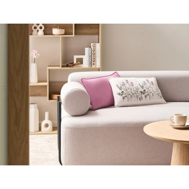 Dekokissen 2er Set MADHUCA Baumwolle 30 x 50 cm Weiß Blumenmuster – Bild 3