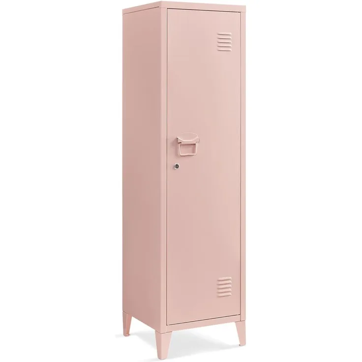 Industrial Metall Aktenschrank Spind abschließbar 38 x 38 x 137cm Rosa Pink