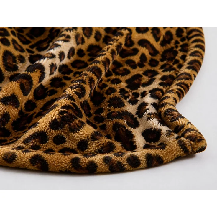 Wohndecke mit Leopardenmuster in Braun-Schwarz, 173 x 218 cm – Bild 3