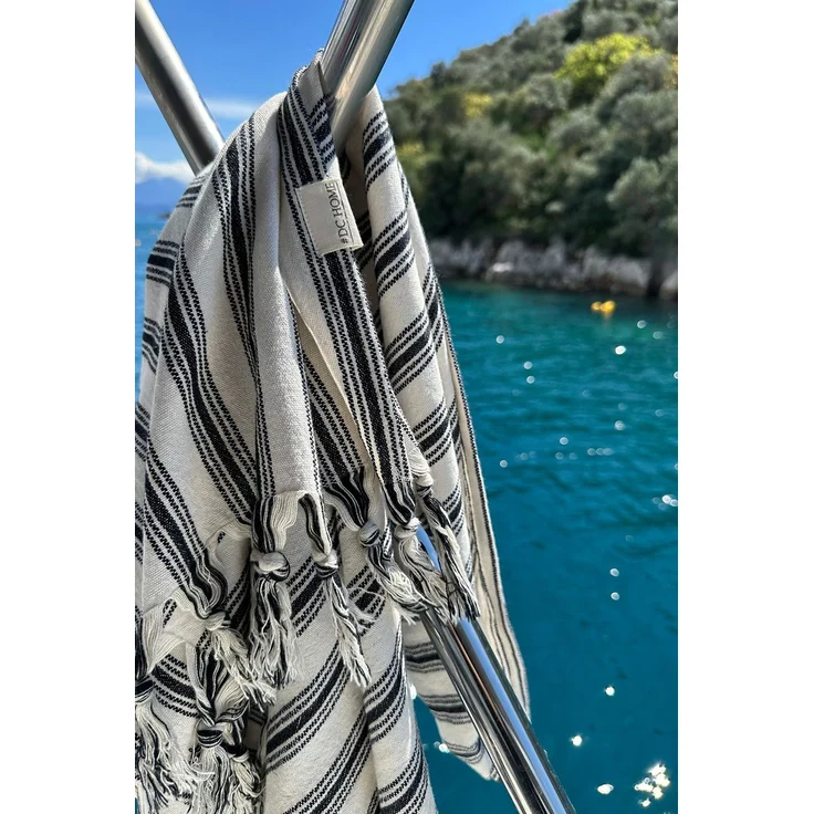 Mijolnir 'Helen - Black' Fouta (Strandtuch), Schwarz, 90 x 160 cm – Bild 2