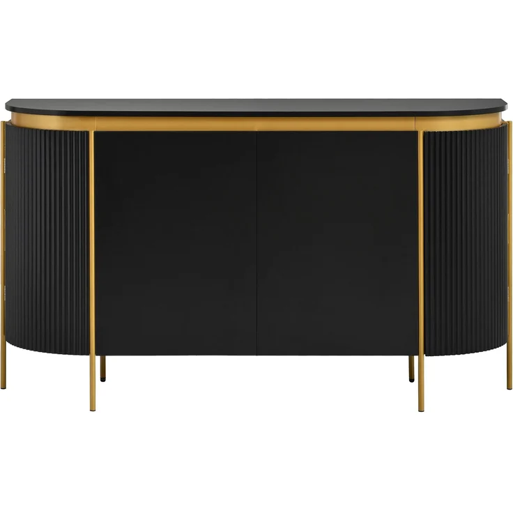 DESVIAE Sideboard Schwarz aus MDF – 140x80x38 cm – 4 Türen, Kabeldurchlass – Bild 9