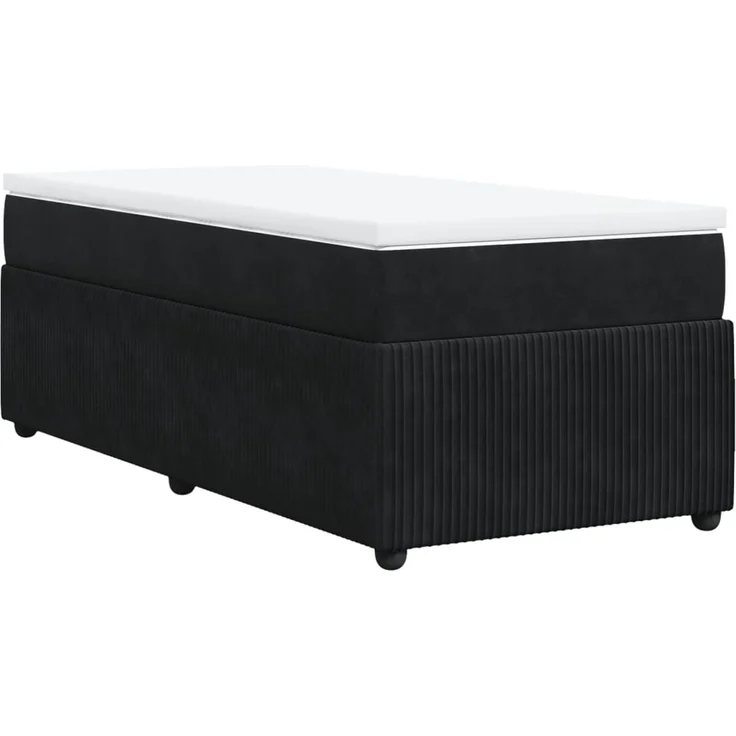 vidaXL Boxspringbett mit Matratze Schwarz 90x200 cm Samt 3285616 – Bild 9