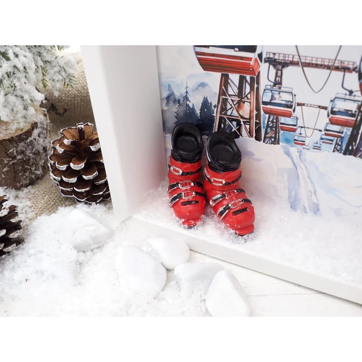 ZauberDeko Geschenkbox Geldgeschenk Verpackung Gutschein Skiurlaub Ski Rot Weihnachten – Bild 3