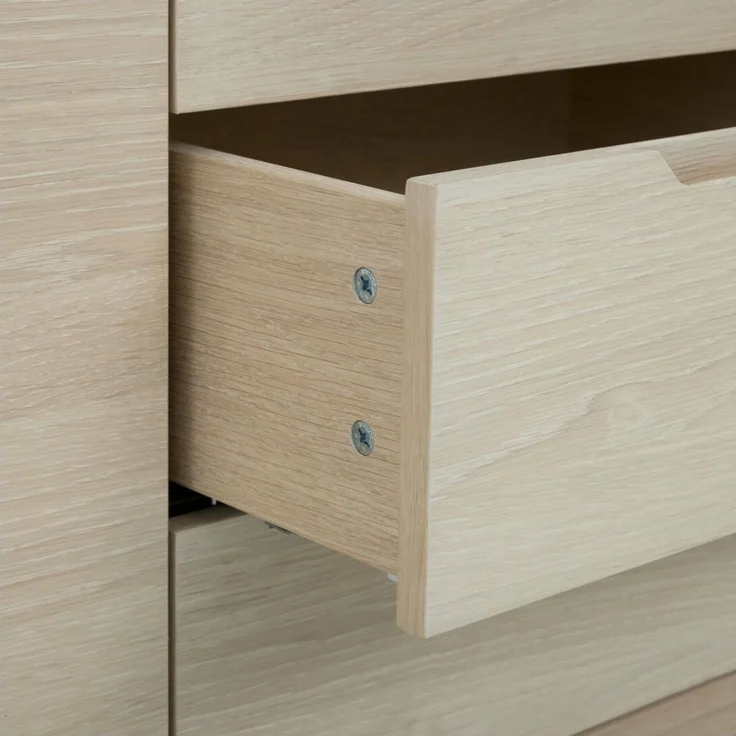 Sideboard Enimeta Eiche Whitewash 213 cm - 3 Türen, 3 Schubladen & Soft-Close – Bild 7